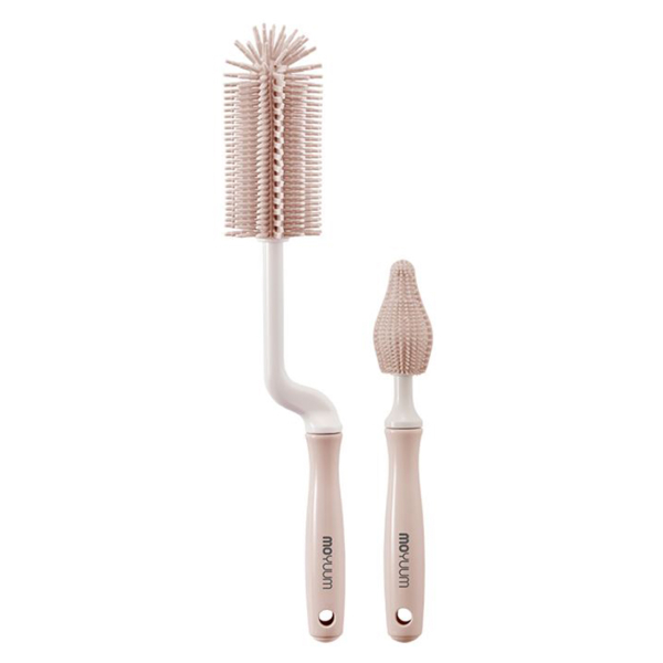 シリコン哺乳瓶ブラシ 2種セット コーラルベージュ